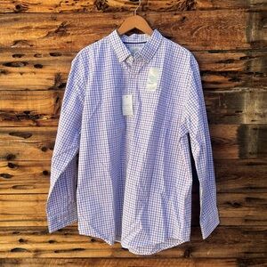 CROFT & BARROW | NWT Men's Blue Checkered Shirt XL